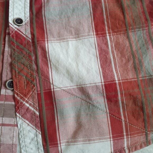 Ecoths Men's M 100% Cotton Red Plaid Made Fair Trade Button Down Shirt - Picture 11 of 12